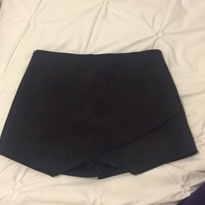 Black suede skort
